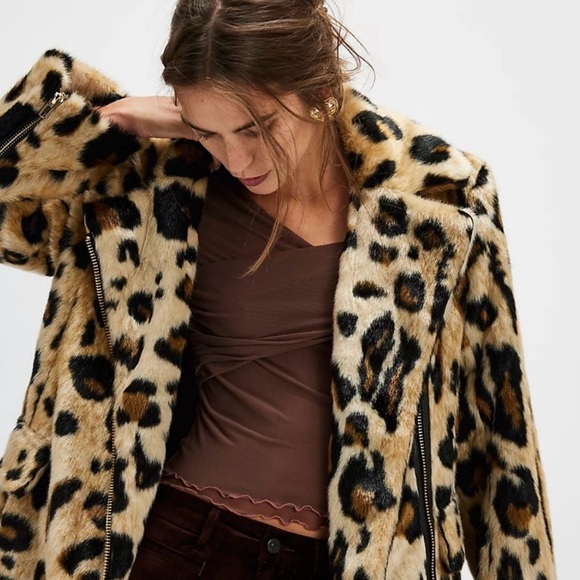 Free People Leopard Print Teddy Jacket - Picture 2 of 6